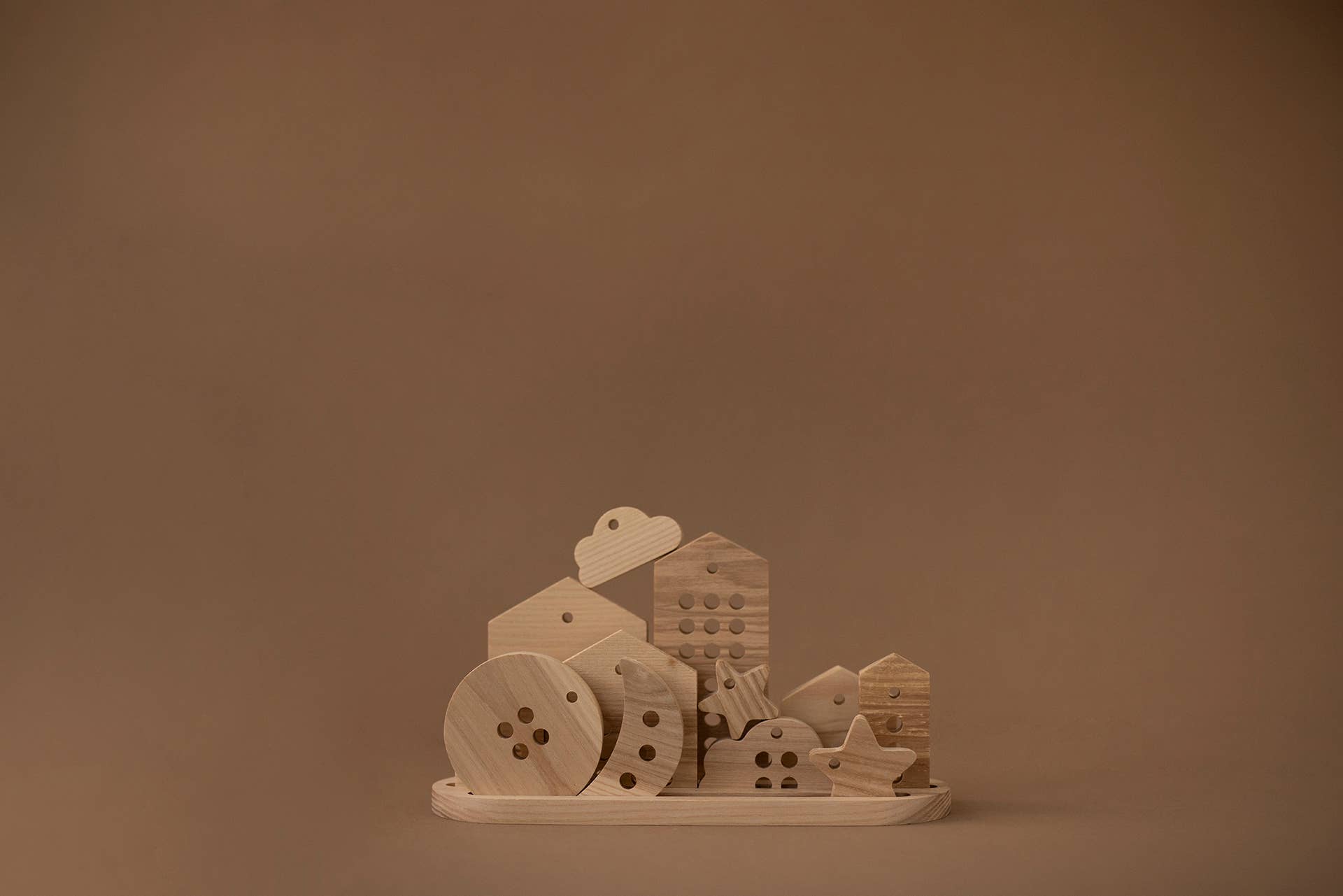 Wooden Lacing Toy Set - City of the Childhood: Natural